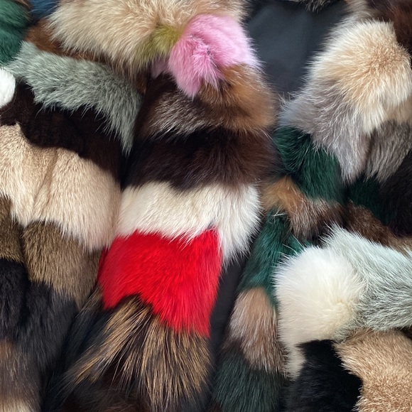 Multi colored fur jacket - Picture 3 of 7